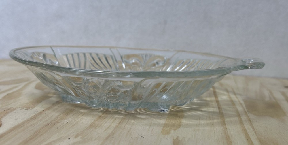 Serving Dish Tray Divided Clear Glass Small