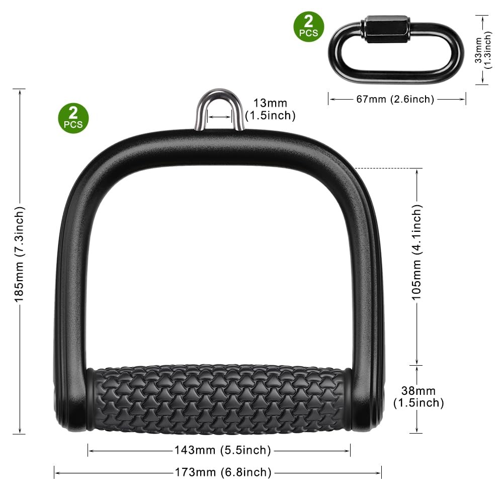 D Handle Cable Attachment, Cable Machine Handles, Non-Slip and Comfortable, S...