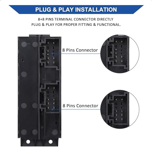 Driver Side Power Window Control Switch Gray Buttons, Compatible with 1999