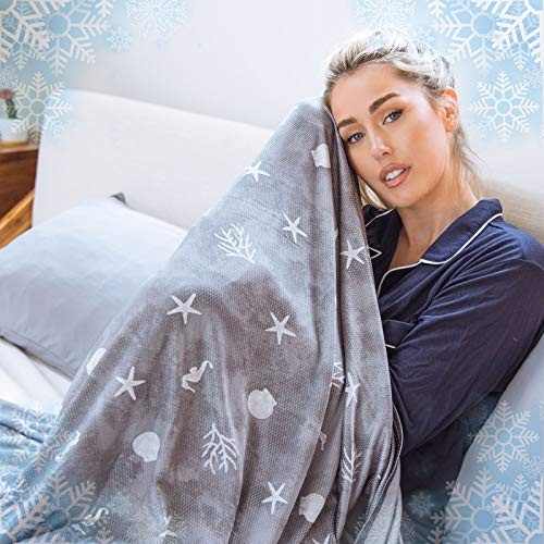 Cooling Throw Blanket with Double Sided Cold Throw XL 50"x70" Space Grey