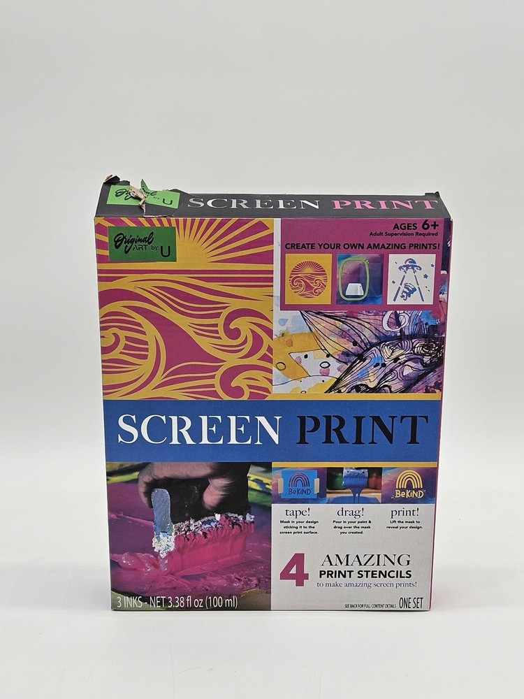 Original Art By U Screen Printing Kit • 4 Stencils • Screen • 3 Inks • Squeegee