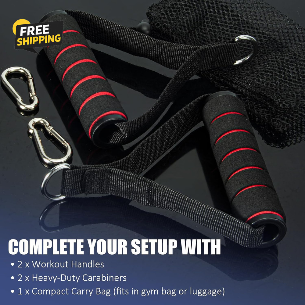 2 Pack Upgraded Exercise Handles, Gym Equipment for Cable Machine Attachments