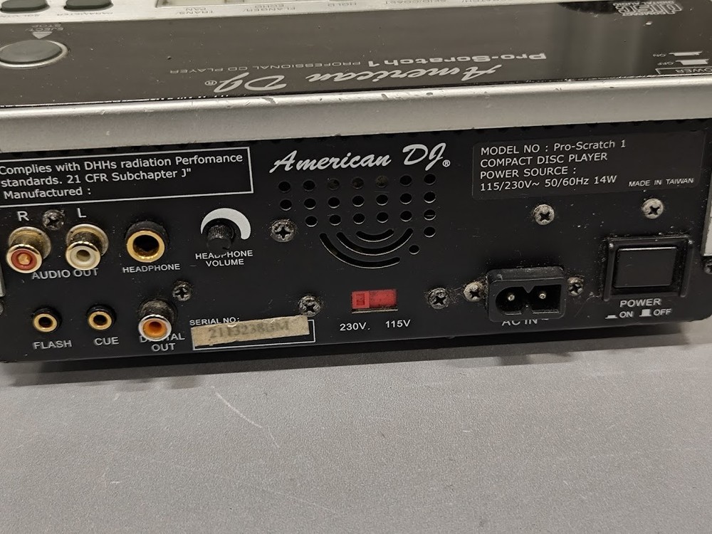 American DJ Pro-Scratch 1 CD Player - Power Tested