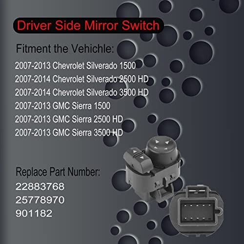 Driver Side Power Window, Door Lock & Mirror Switch 3pcs Switch with Tool