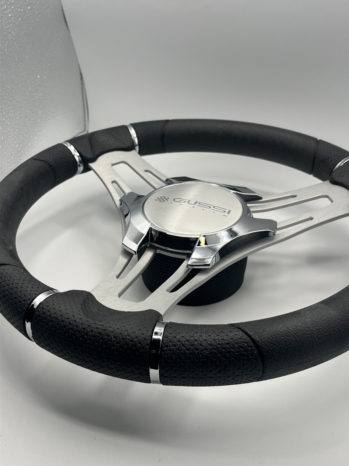 Verona Boat Steering Wheel Gray Brushed Aluminum Spokes KEYED or SPLINED HUB