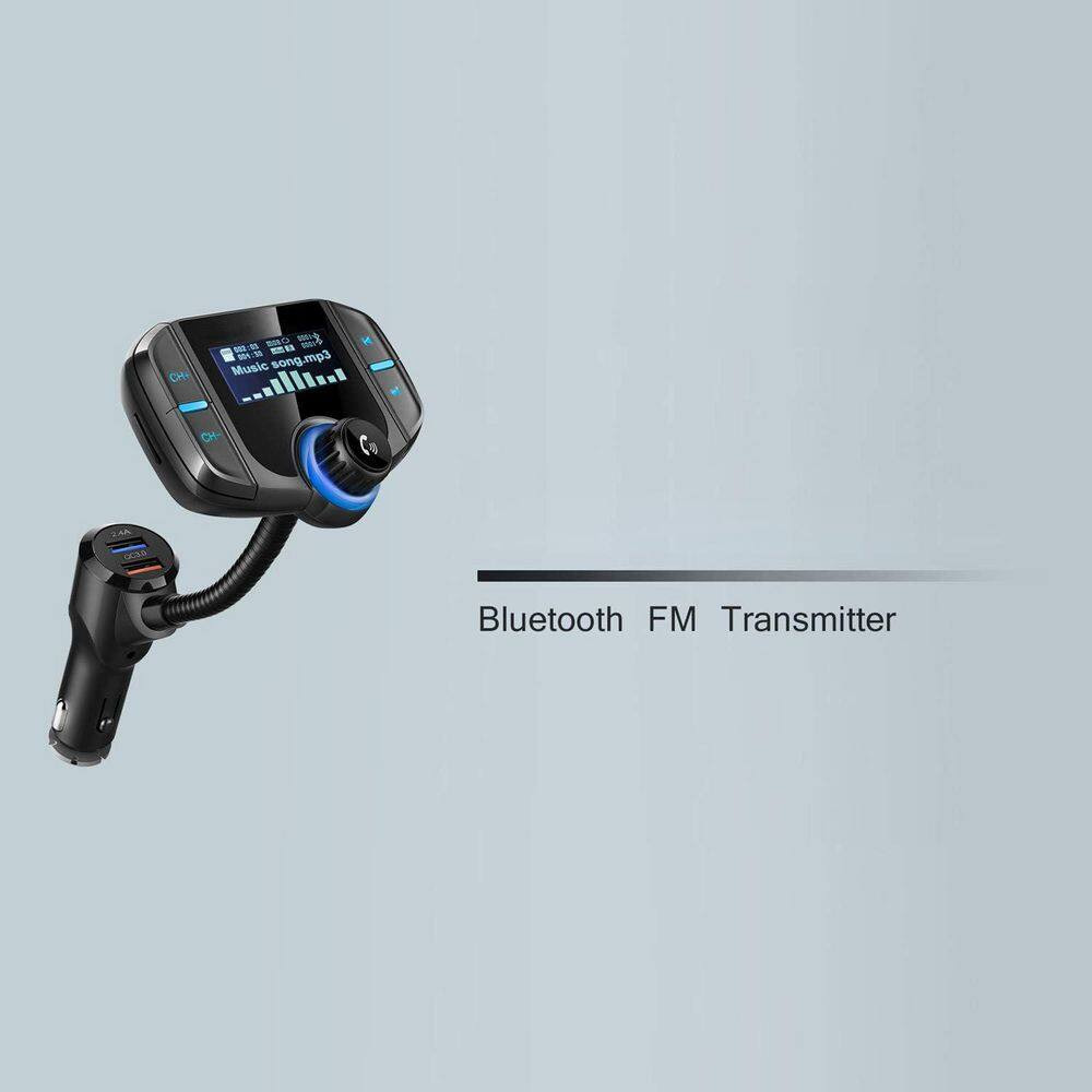 Bluetooth FM Transmitter Wireless Radio Adapter Car Kit with Display Dual USB Po