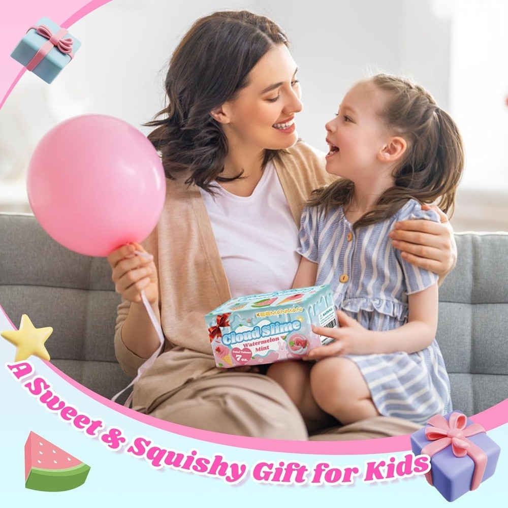 Creative DIY 2 Pack Cloud Slime Kit with Refreshing Mint - Perfect Birthday Gift