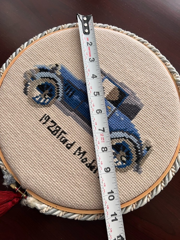 1928 Ford Model A framed needlepoint
