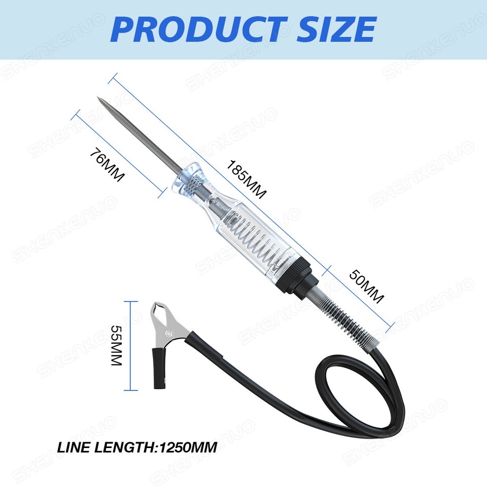 Car Voltage Circuit Tester For 6V/12V DC System Probe Continuity Test Light