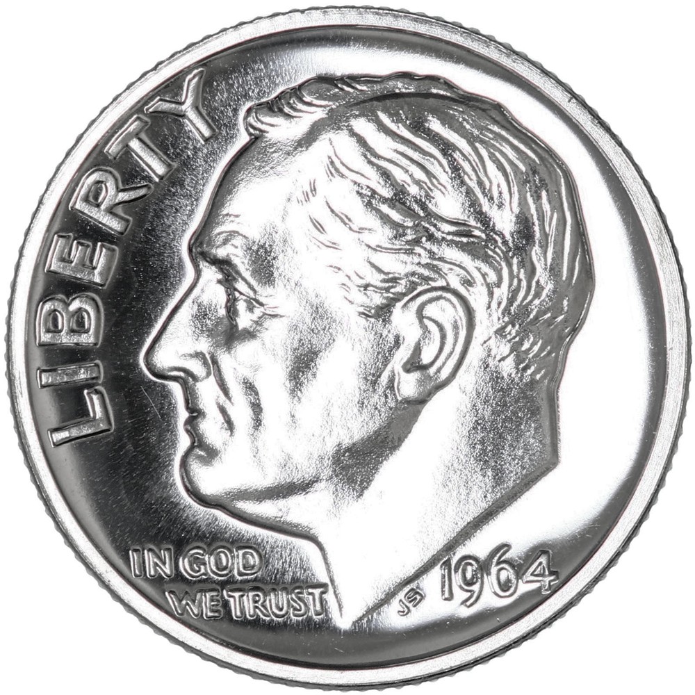 1964 (P) Roosevelt Dime Gem Proof 90% Silver