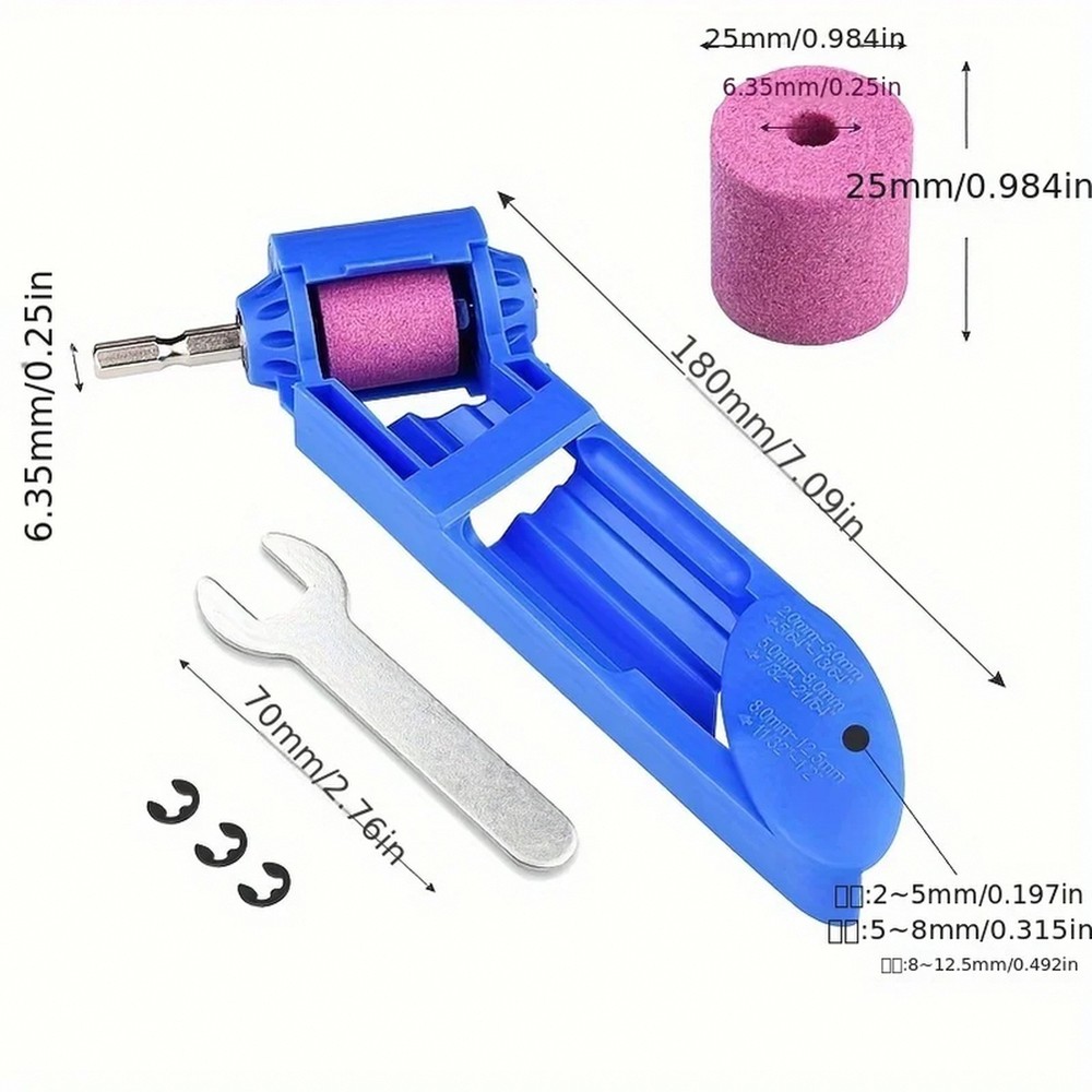 Portable Drill Bit Sharpener With Grinding Wheel For Quick Nail Bit