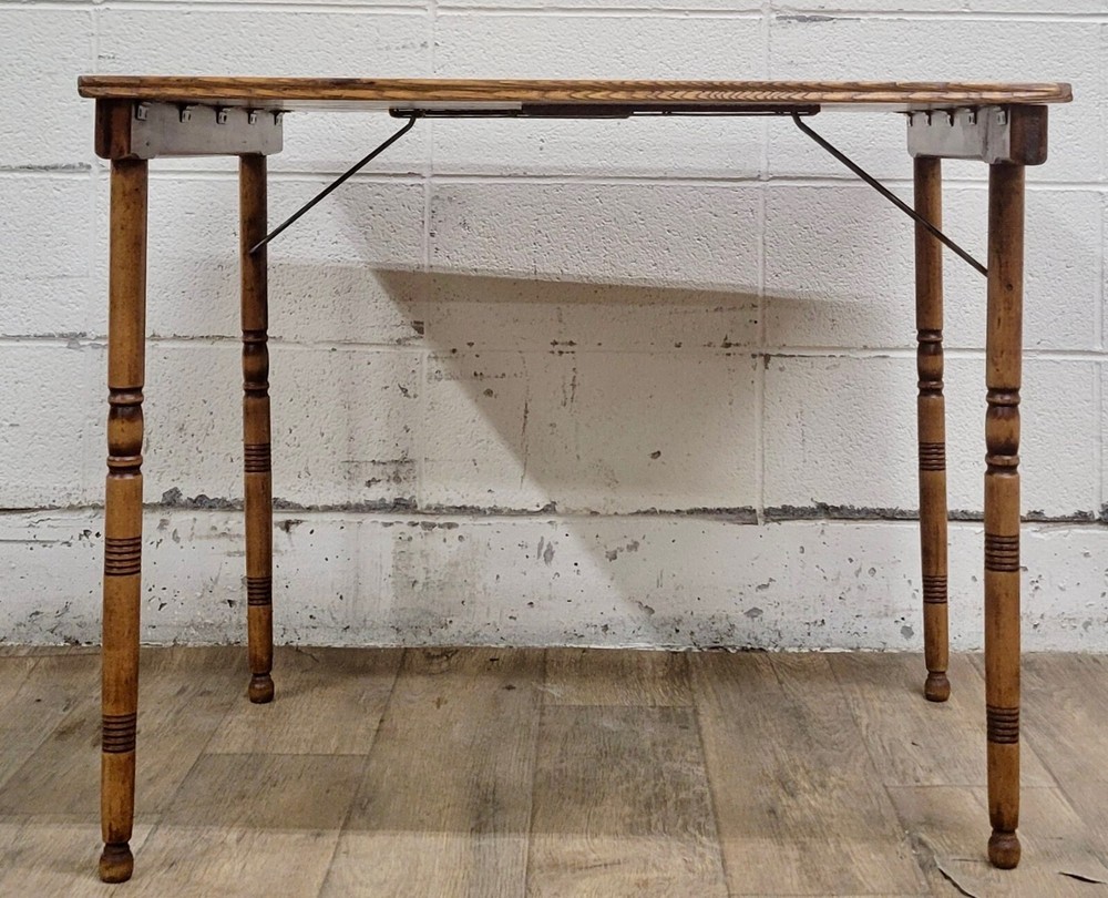 Antique American Folding Work Table Accent Table Sewing Table