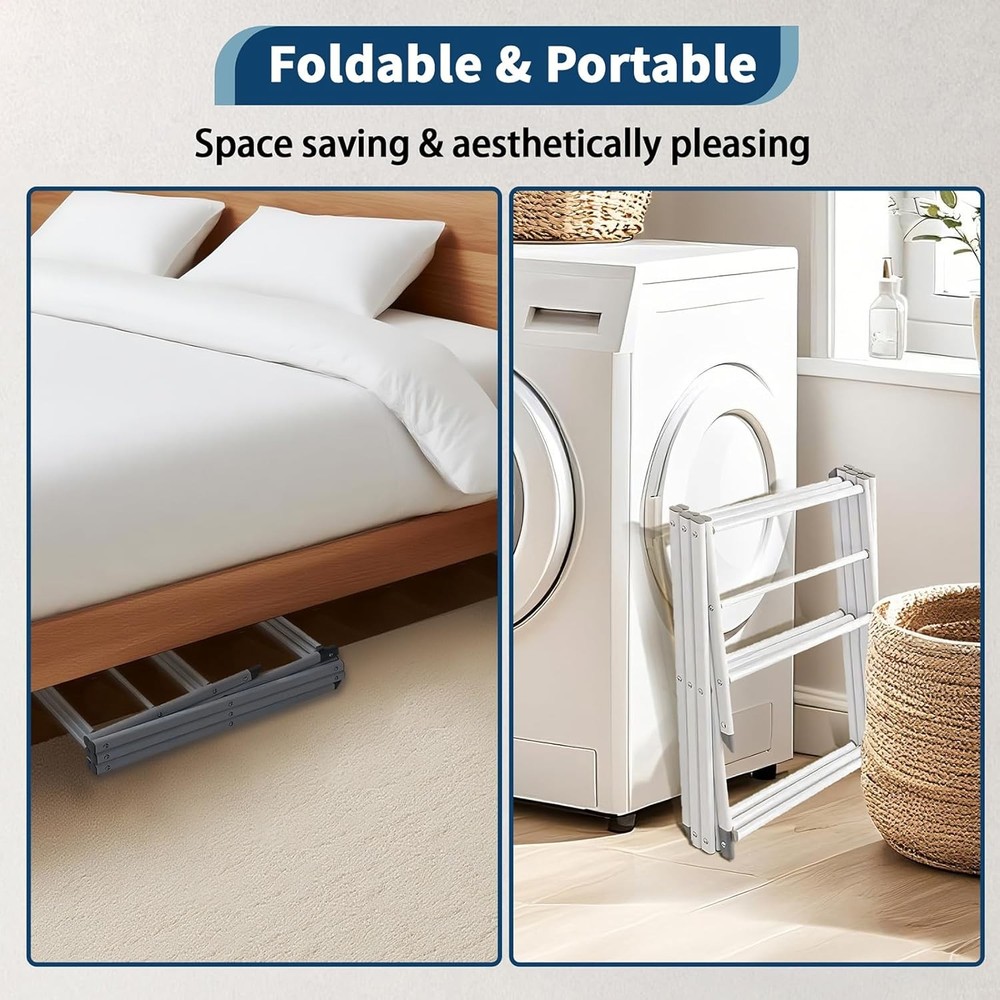Foldable Clothes Drying Rack 3 Tier Laundry Drying Rack Collapsible Drying Rack