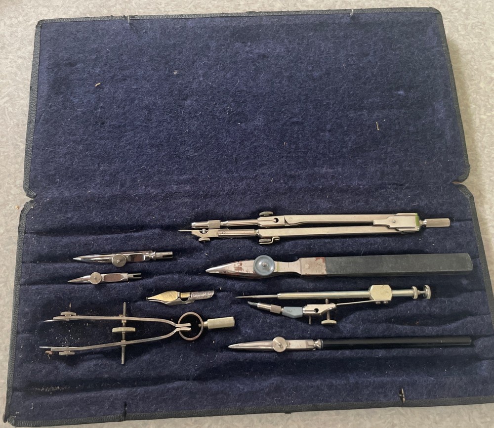 Prazision Original Lotter Drafting Compass Set with Case. German