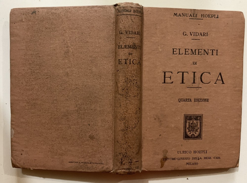 HOEPLI MANUALS VIDARI ELEMENTS ETHICS 1917