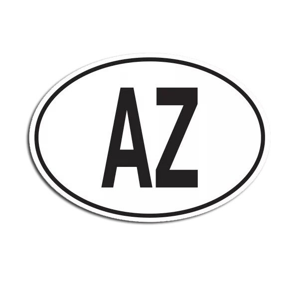 AZ Azerbaijan Country Code Oval Sticker Decal
