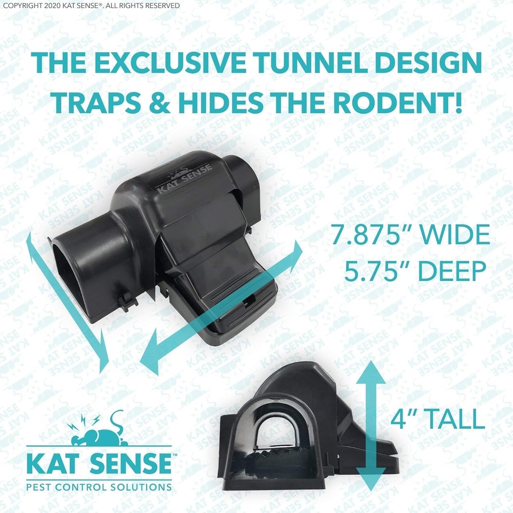 Efficient Tunnel Design Rodent Traps - Covered & Quick Humane Kill, 2 Count