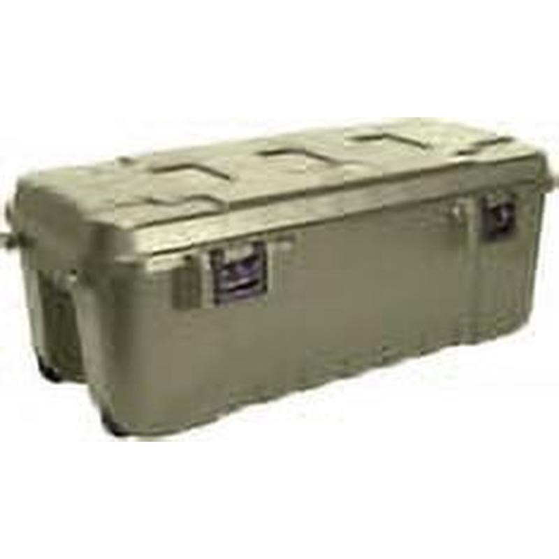 Large Lockable Storage Trunk W/ Wheels Durable Plastic Storage Box Tools Gear US