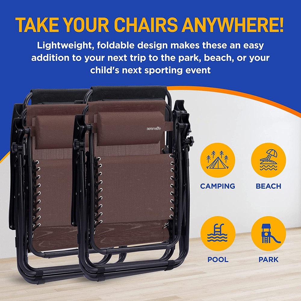 SereneLife SLZGHBRW22 Zero Gravity Chair