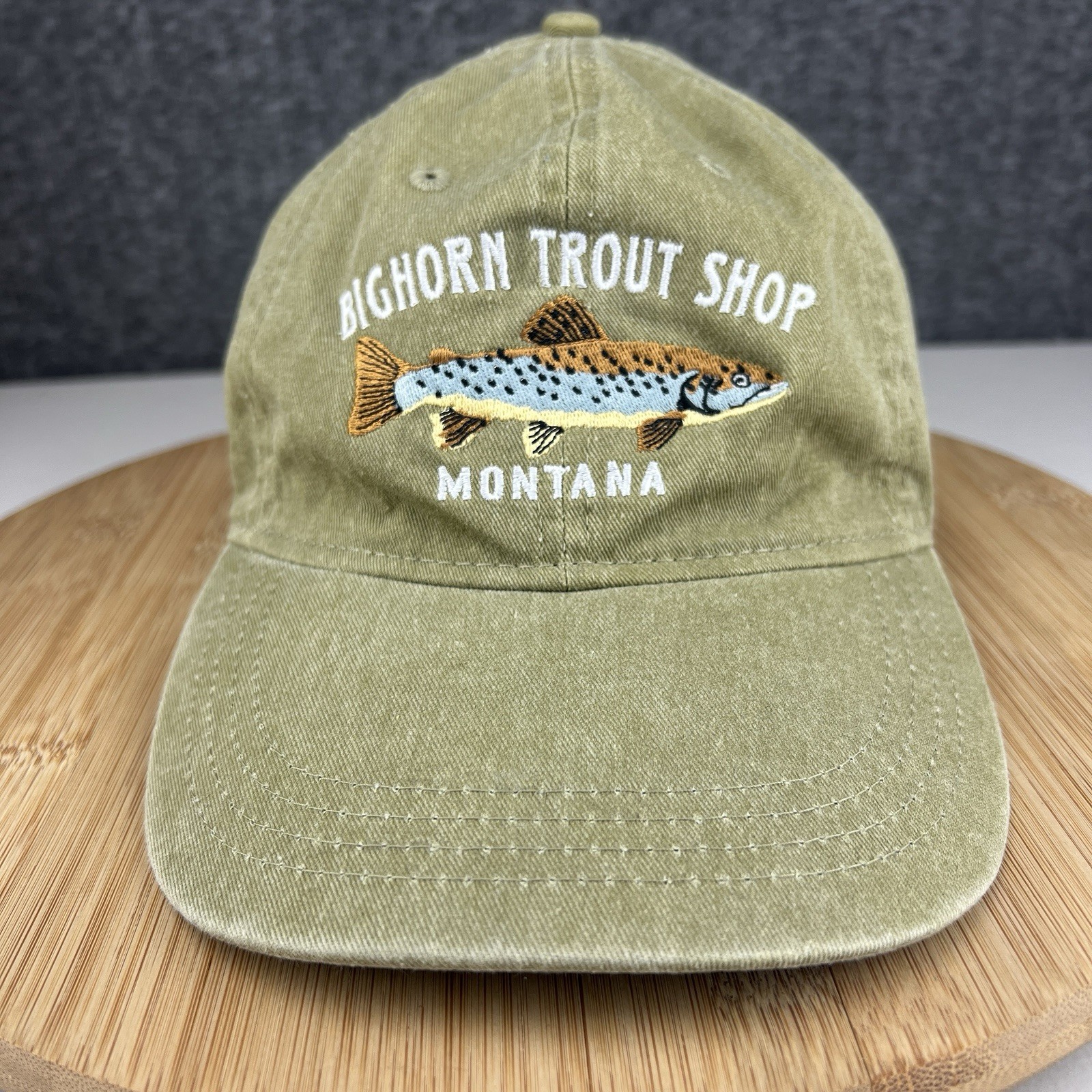 Bighorn Trout Shop Montanan Hat Cap Strapback OSFM Ouray Green Fishing