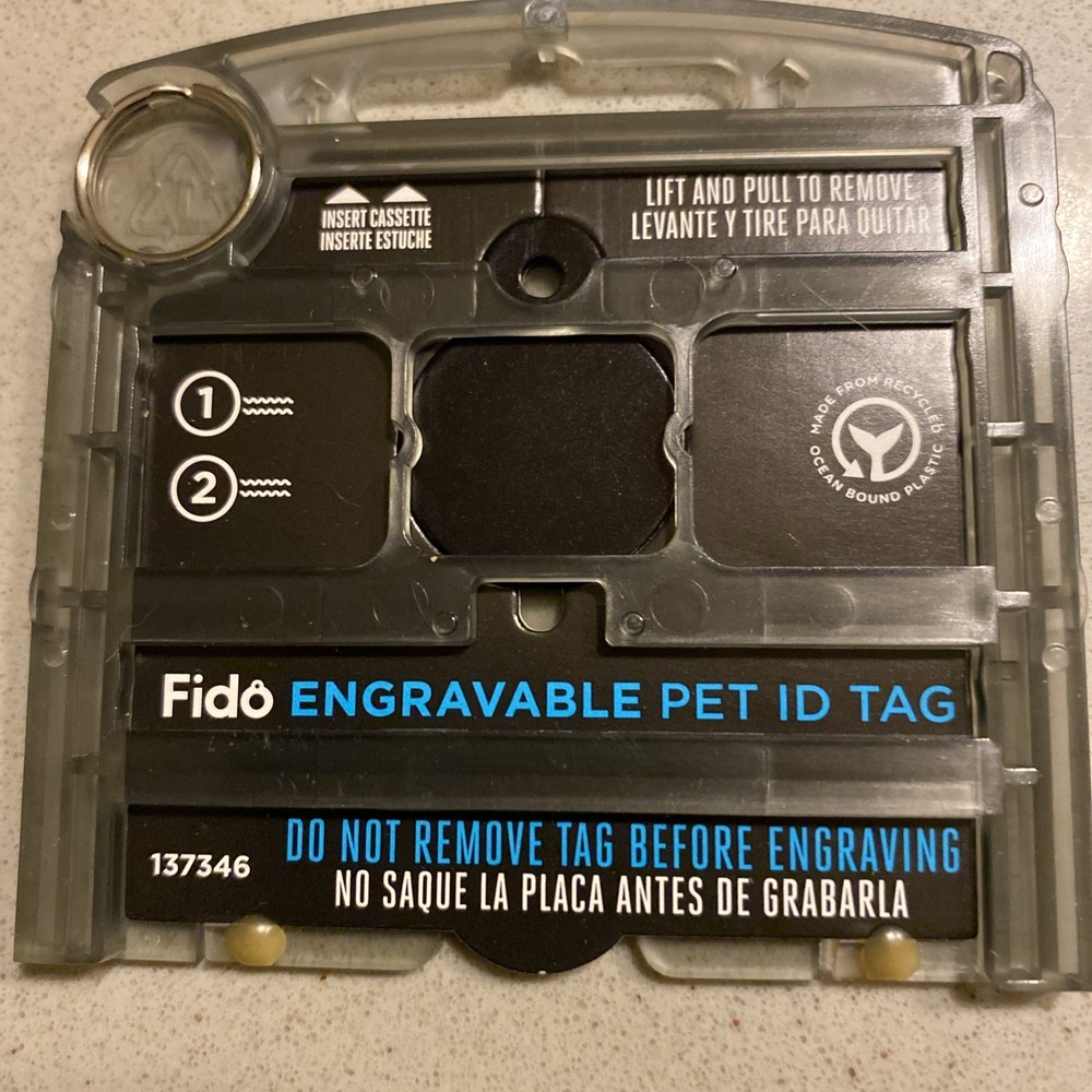 Fido Eng Pet ID Tag Small Black Circle Design