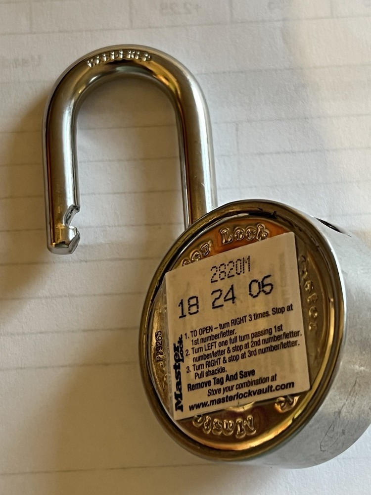 Master Lock Combination Lock with Combination new