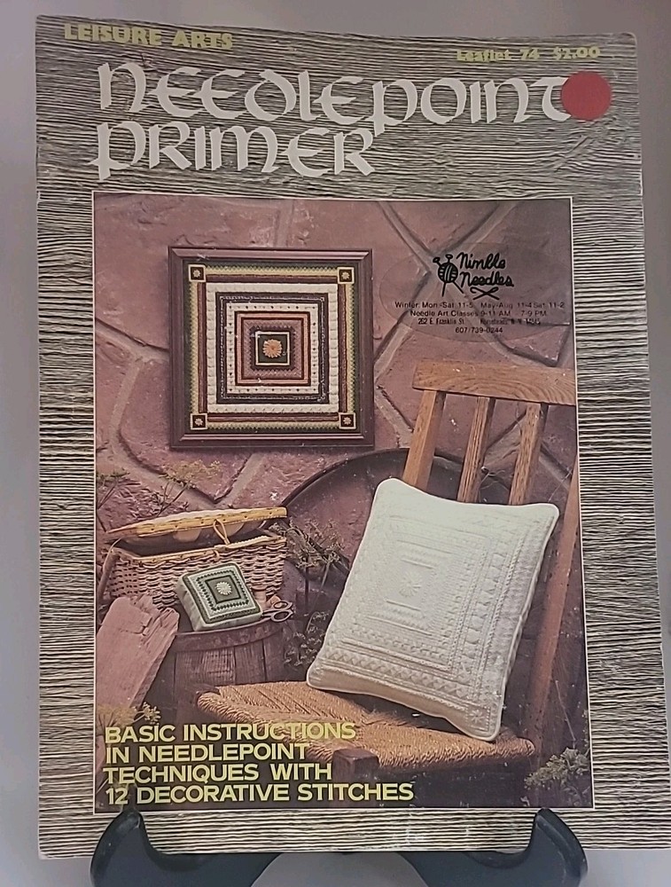 Needlepoint Primer Leisure Arts Leaflet 74 Basic Instructions 12 Decor Stitches