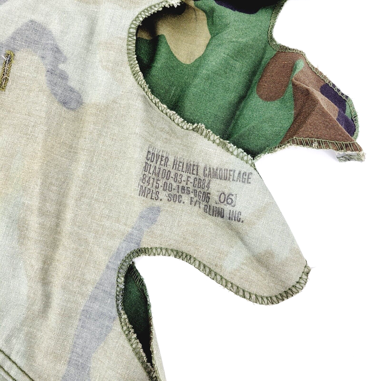 USGI Woodland Camouflage M-1 Helmet Cover DLA 1980s Steel Pot M81