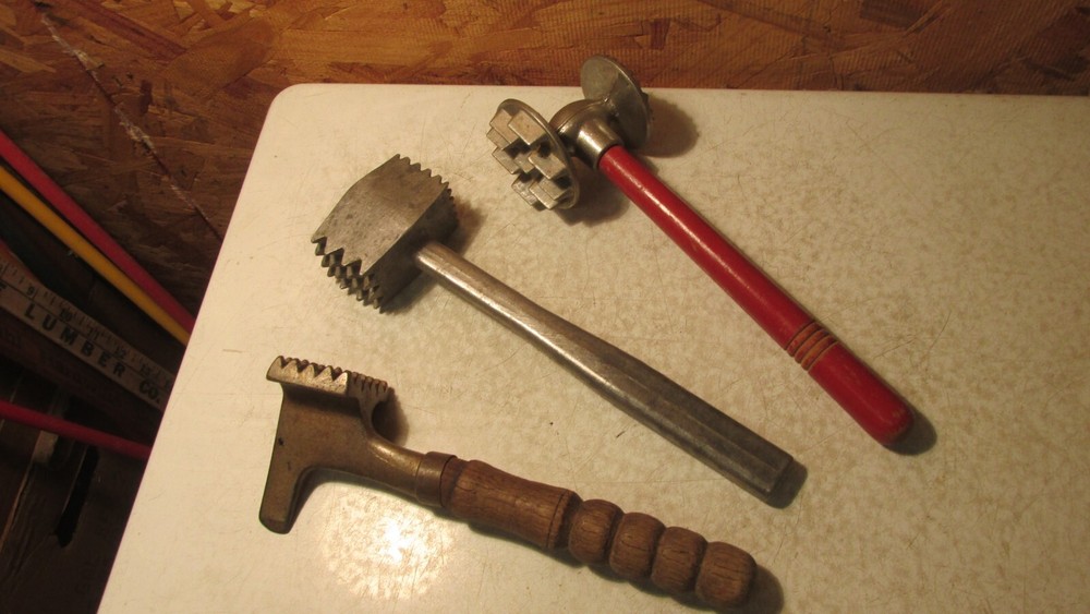 3 Old Meat Tenderizers