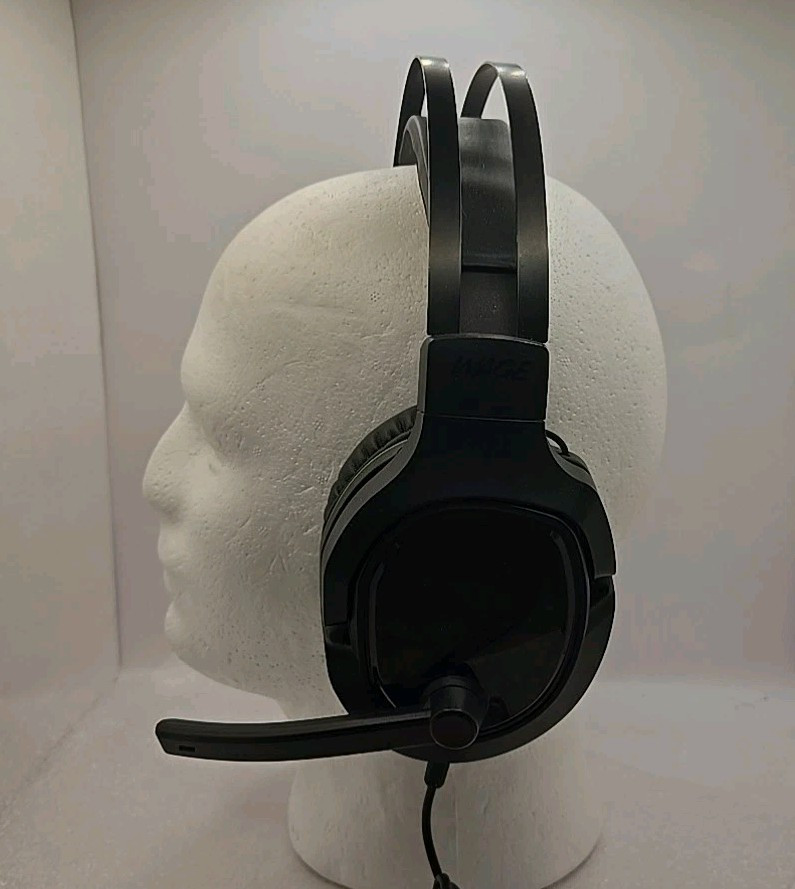 WAGE PRO UNIVERSAL WIRED GAMING HEADSET BLACK GREEN - EUC