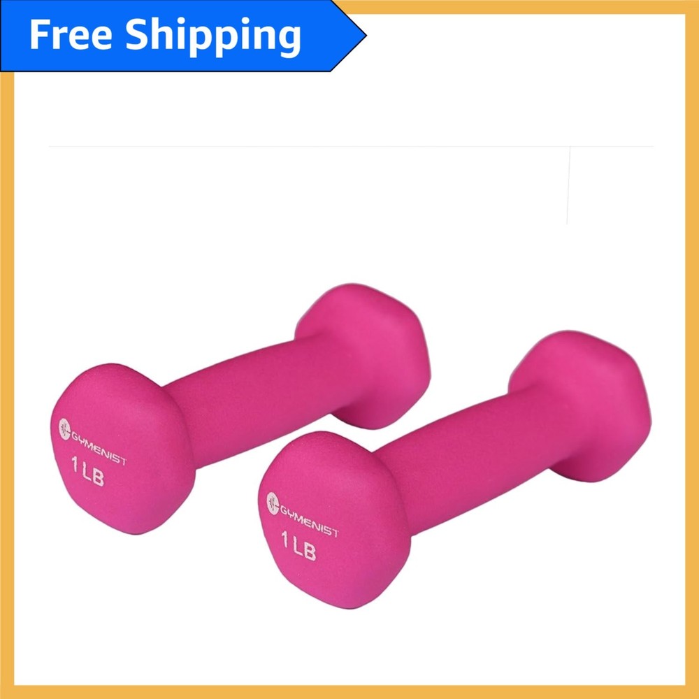 Comfortable Grip Neoprene Dumbbells - 2 Pack Lightweight Exercise Weights