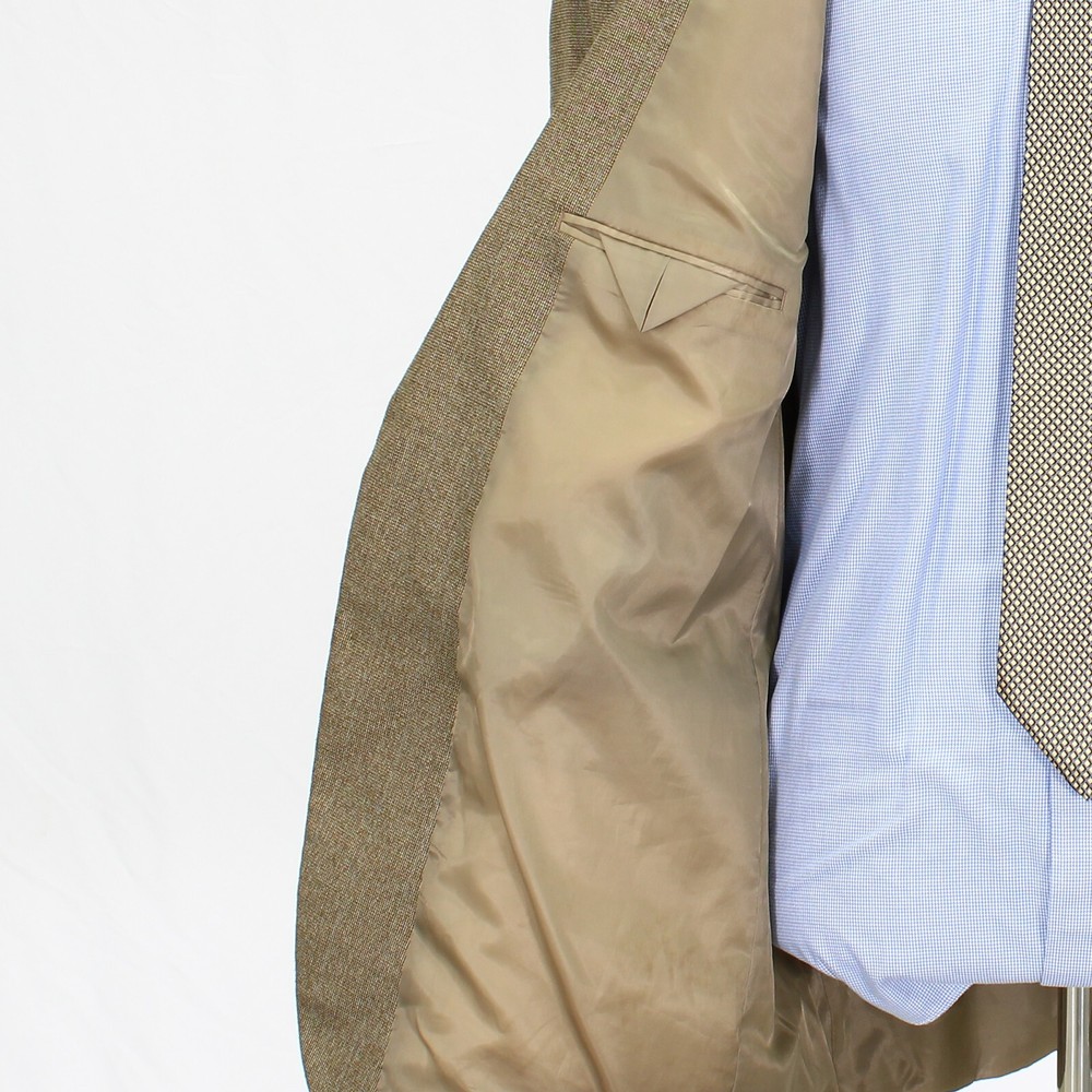 Chaps 48L Brown Sport Coat Blazer Jacket Solid 2B Polyester