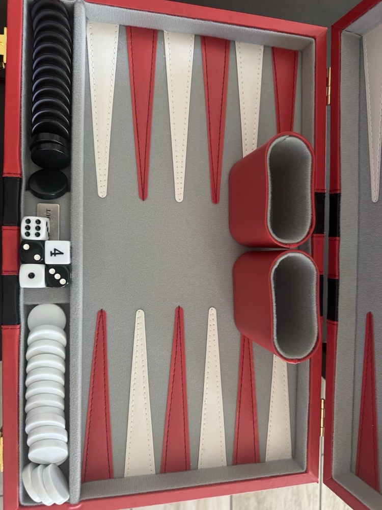 Get the Games Out Backgammon Portable Complete Set Red Board Game