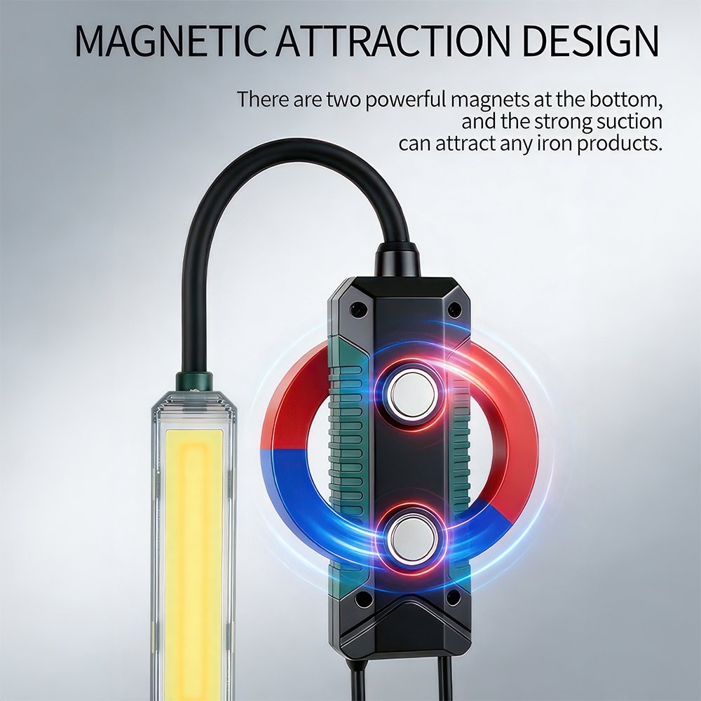 Cordless LED Worklight Rechargeable Handheld Torch Magnetic Lamp Hook Flashlight