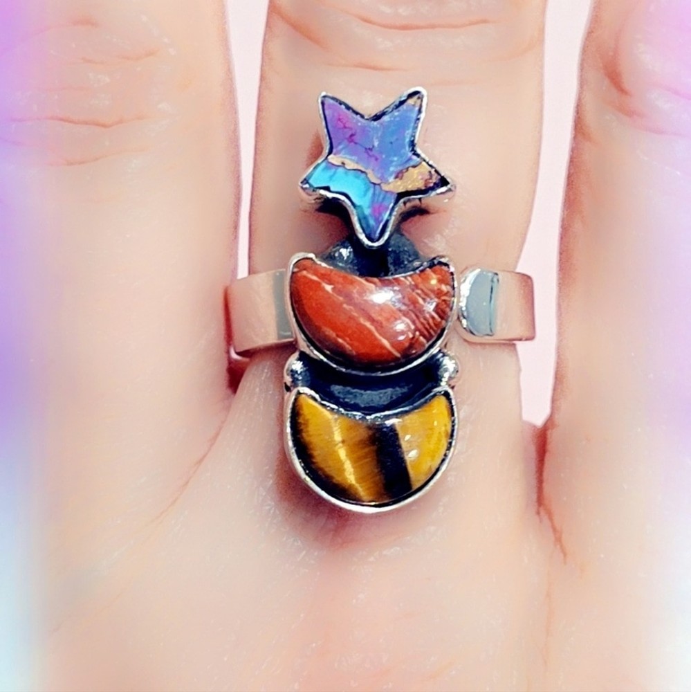 Celestial Multi Stone Sterling Gemstone Ring