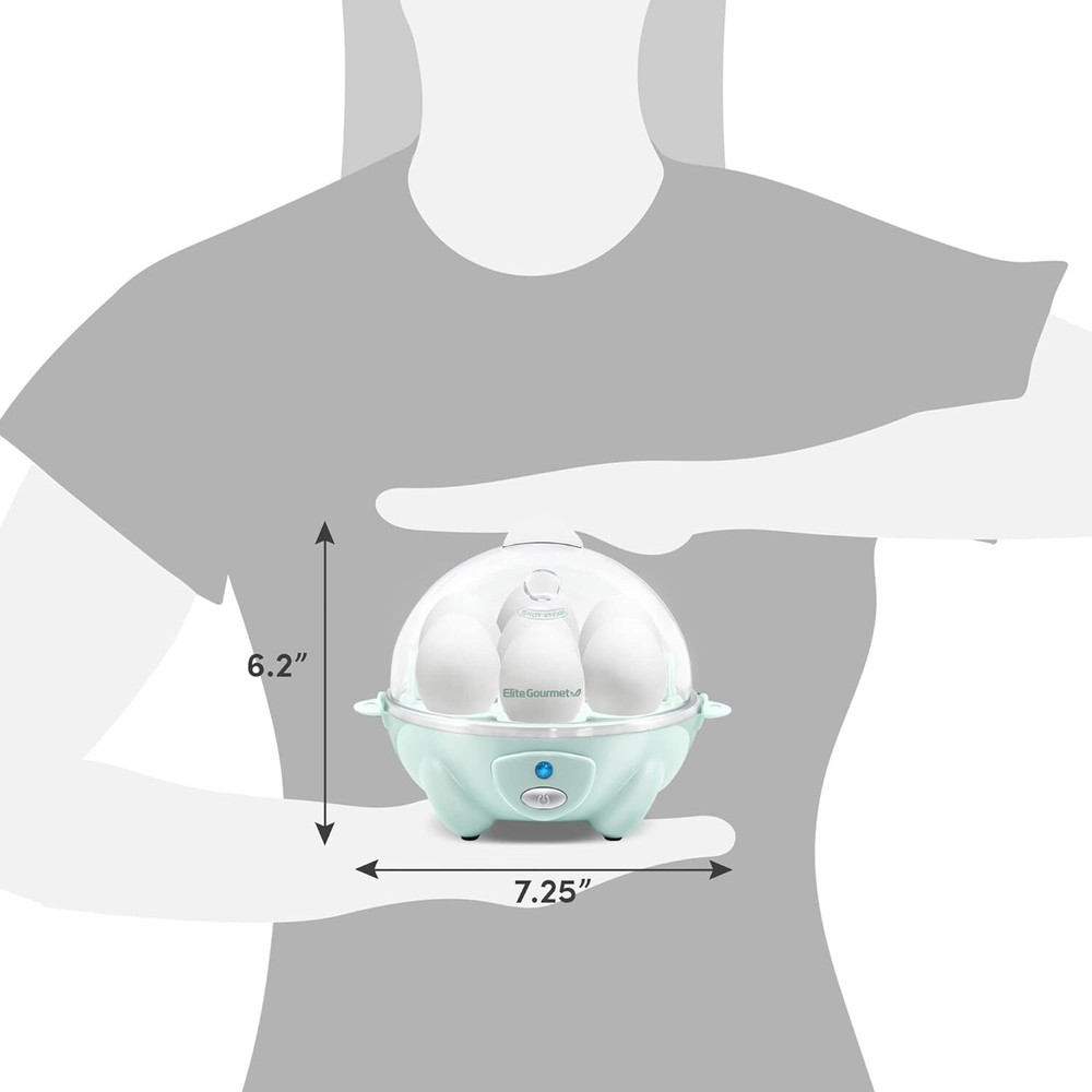 Electric 7-egg capacity egg cooker with automatic shut-off and buzzer