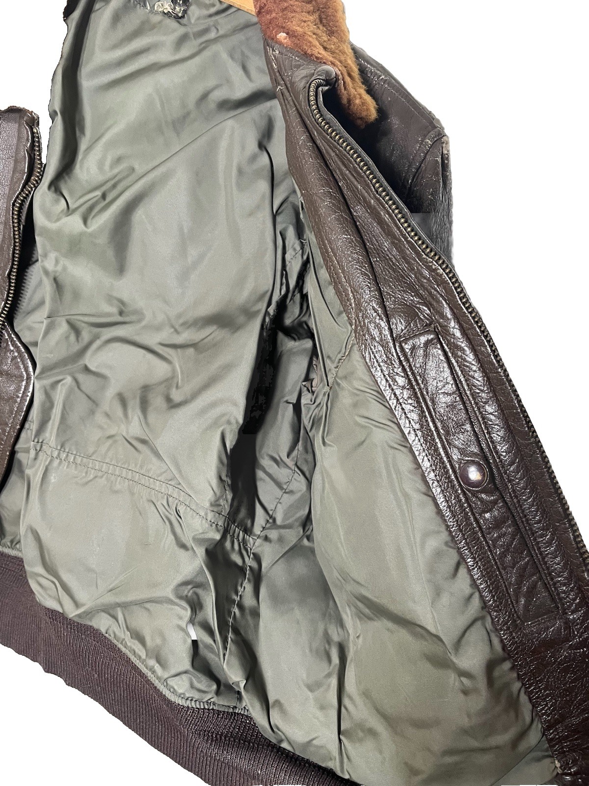 Korean War Era US Navy G-1 Leather Flight Jacket Theatre Made Patch Bomber