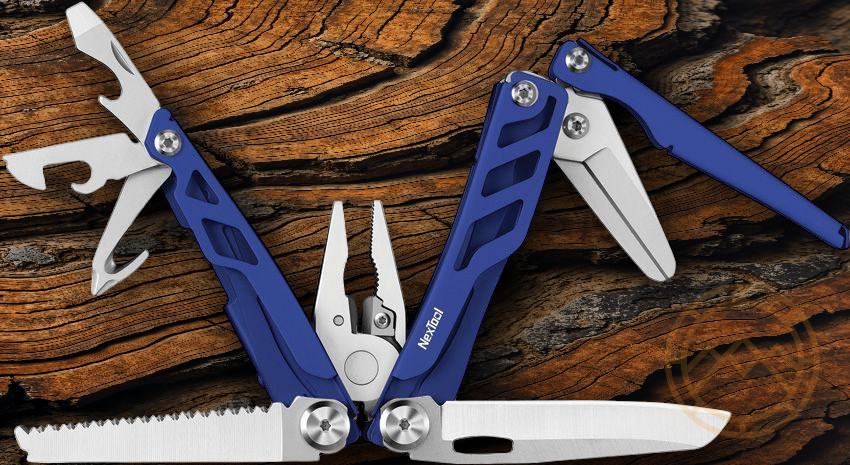 NexTool Flagship Pro Multi Tool Blue Essential Tools Blades Screwdrivers Openers