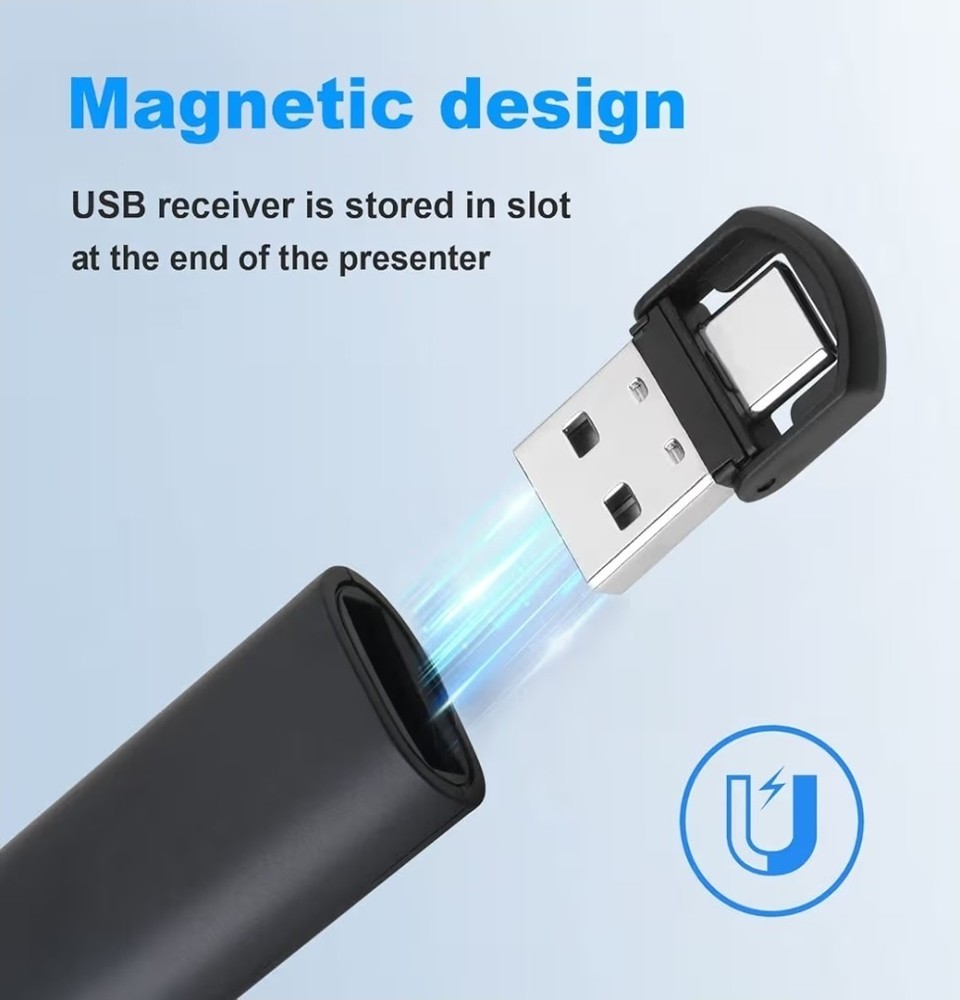 Clicker de presentación USB-A/USB-C para presentaciones de PowerPoint