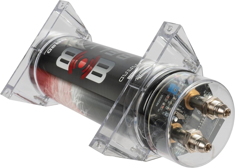 Rectangular 2 Farad Capacitor with Digital Voltage Display and Mounting Brackets