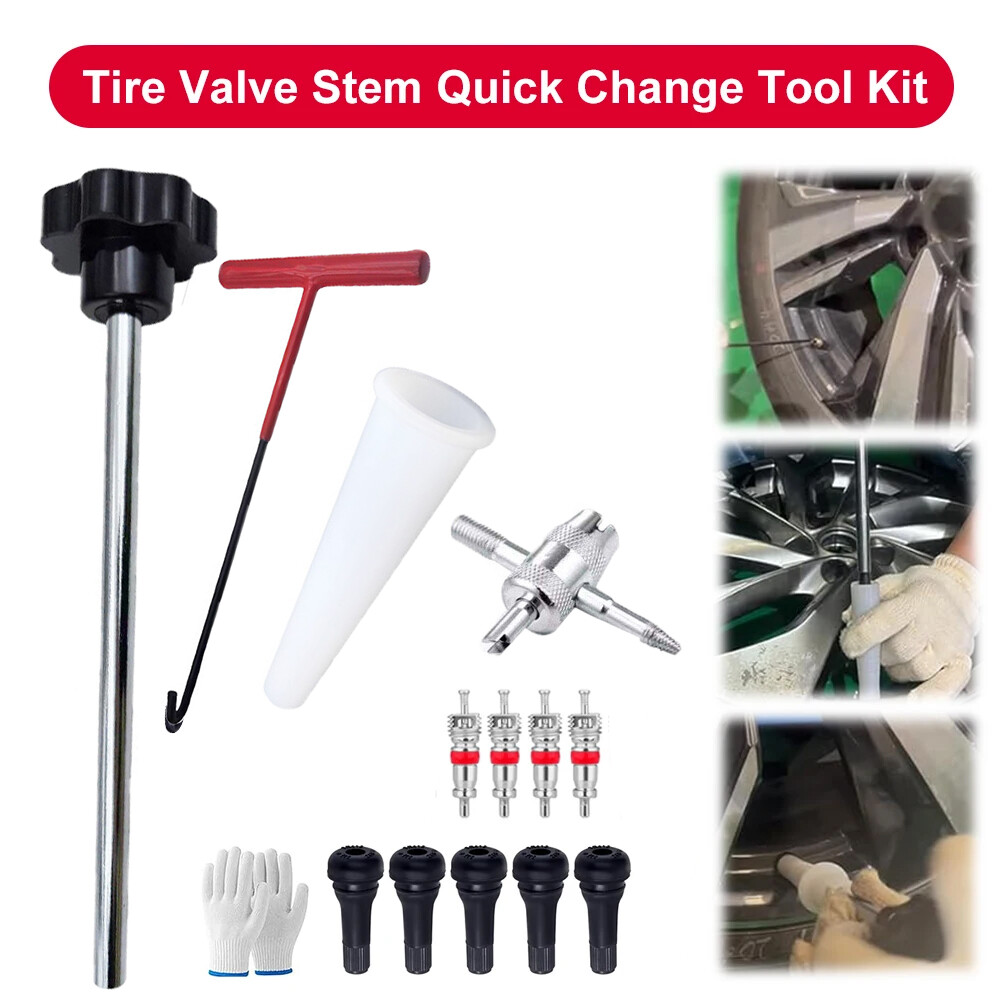 Quick Change Tire Valve Tool Kit,Tire Valve Stem Core Quickly Replacement Tool