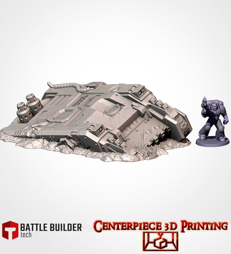 Destroyed Vehicles Tanks - 3d printed Tabletop Terrain Scenery for Grim Future