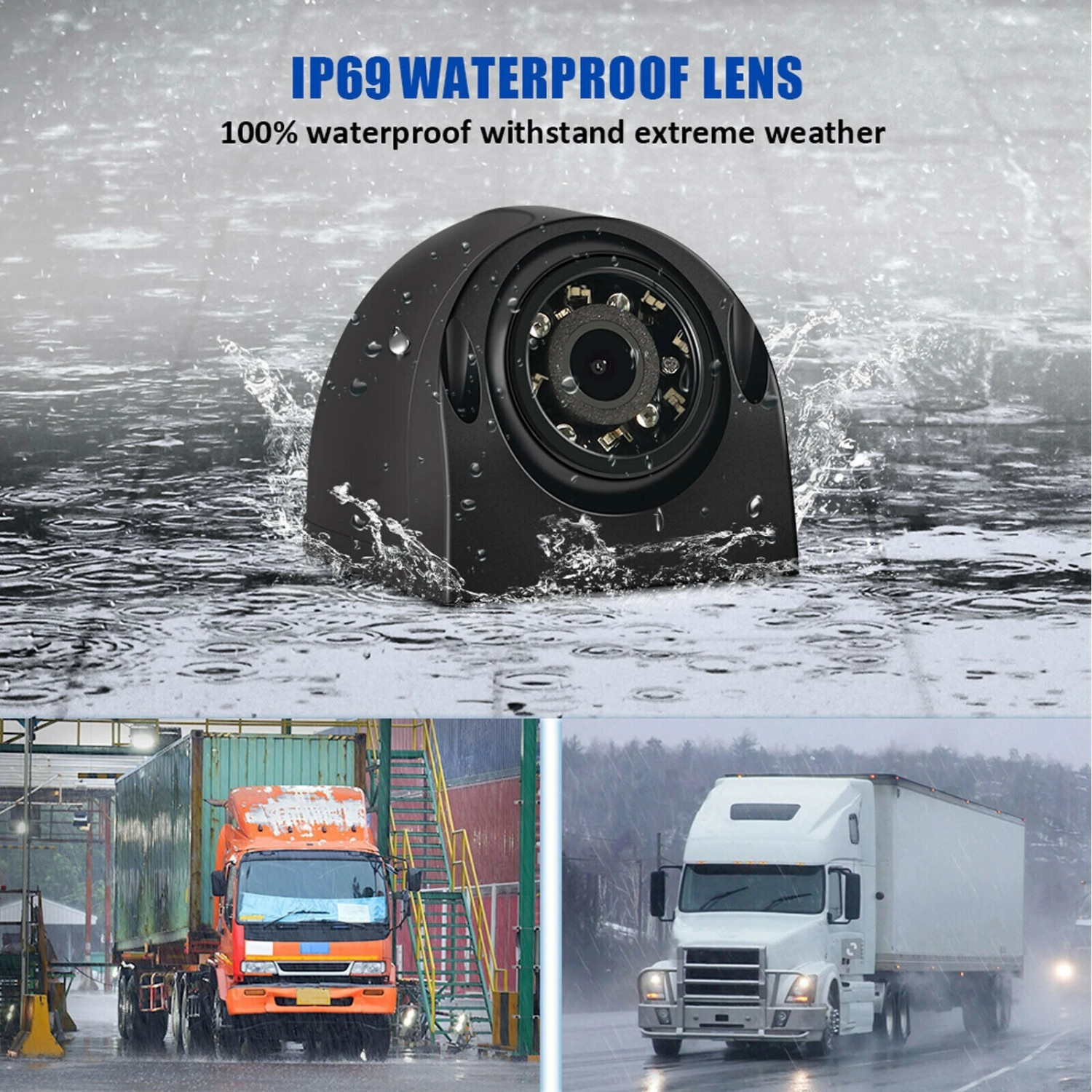 Panorama 9" QUAD Monitor DVR 4x 1080P Backup Cameras + for RV Truck Trailers