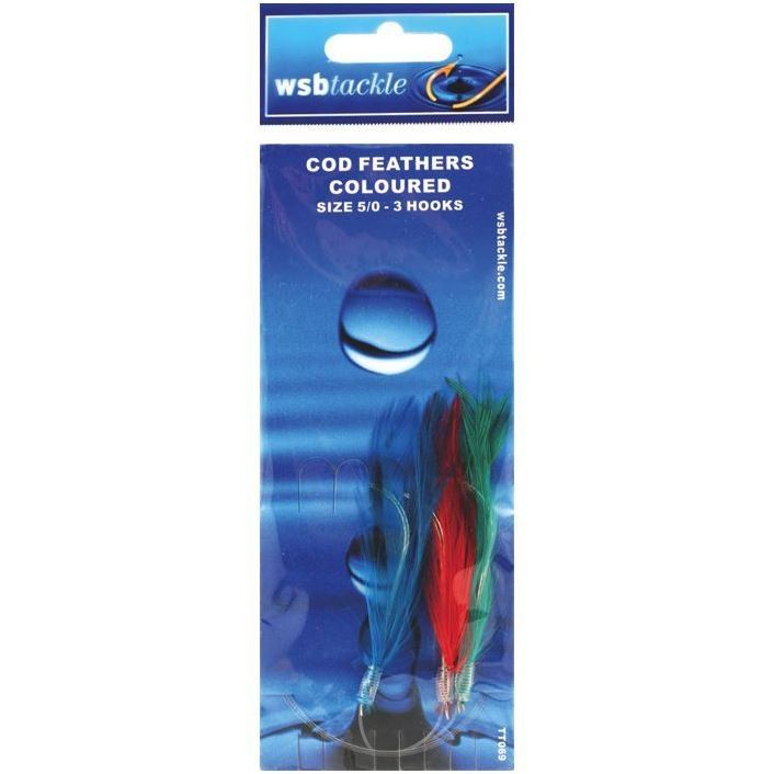 WSB Cod Feathers Coloured 5/0 3 Hook