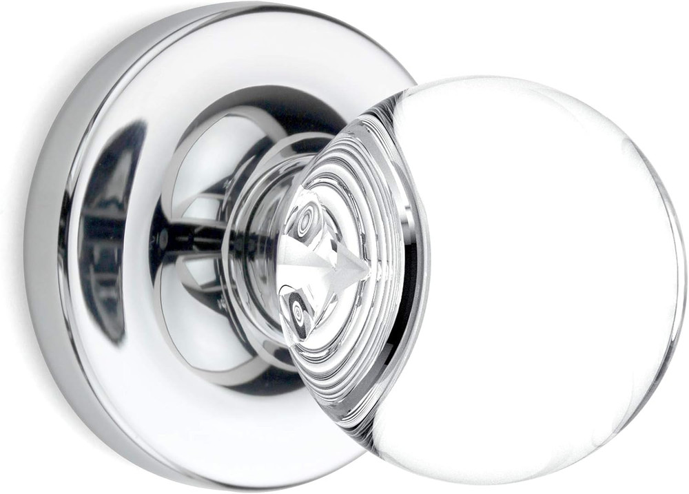 Passage Round Ball Crystal Door Knobs Polished Chrome Round Rosette