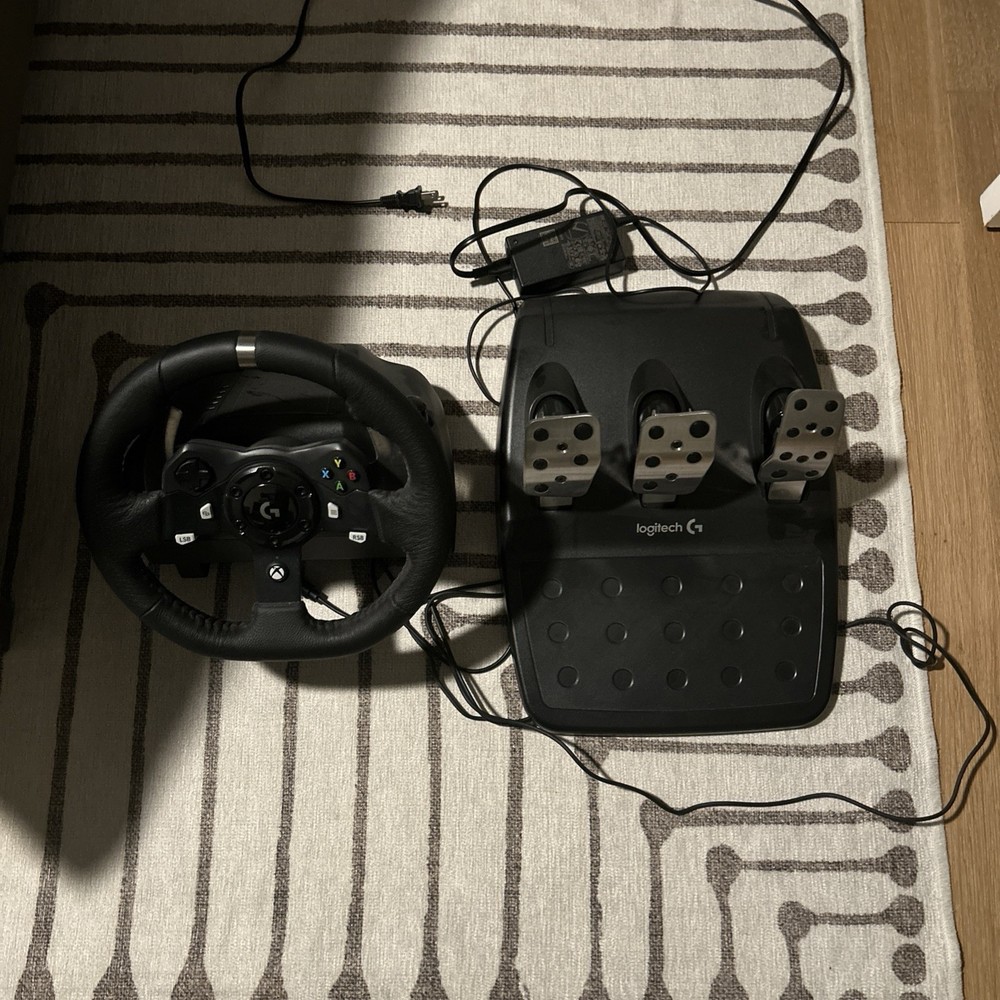 Logitech Steering Wheel, Pedal Set & Power Adapter Video Game Accessory Bundle