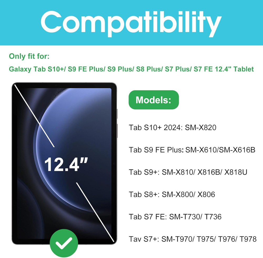 Privacy Screen Protector for Galaxy Tab S10 Plus/S9 FE Plus/ S9 Plus/ S8 Plus/ S