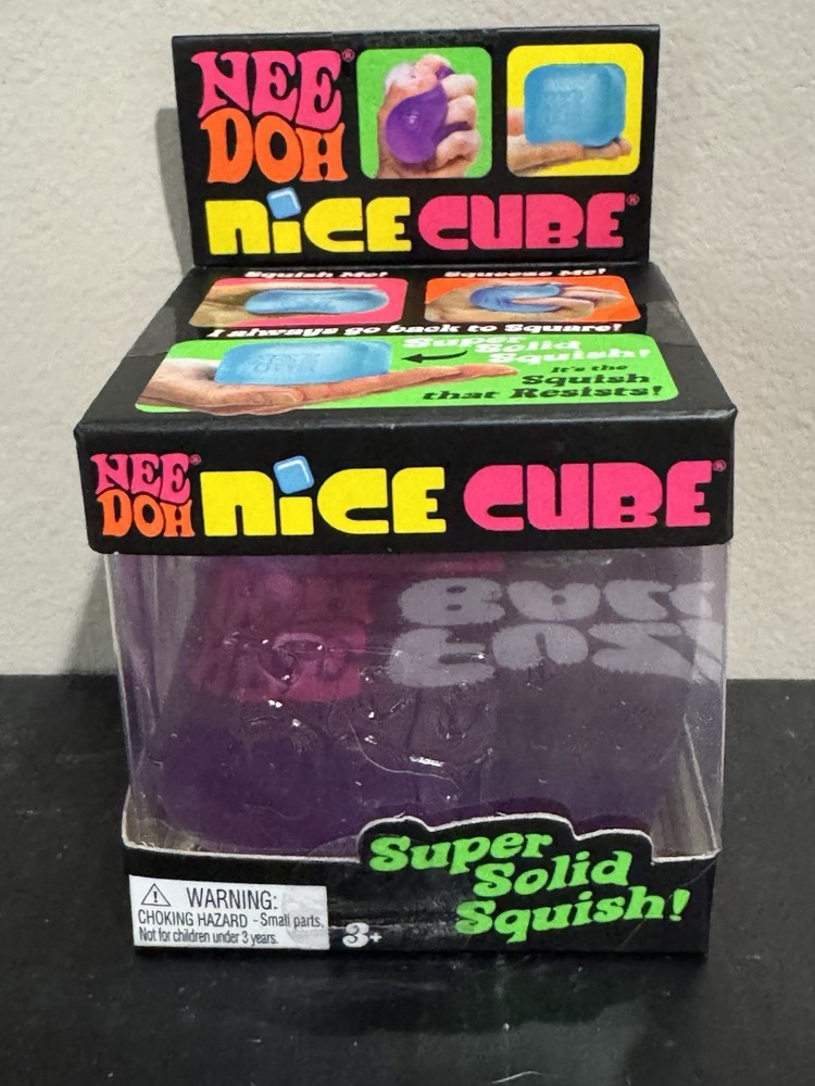 Nee Doh PURPLE Nice Cube Super Solid Squish Squeezable Stress Reliever TikTok