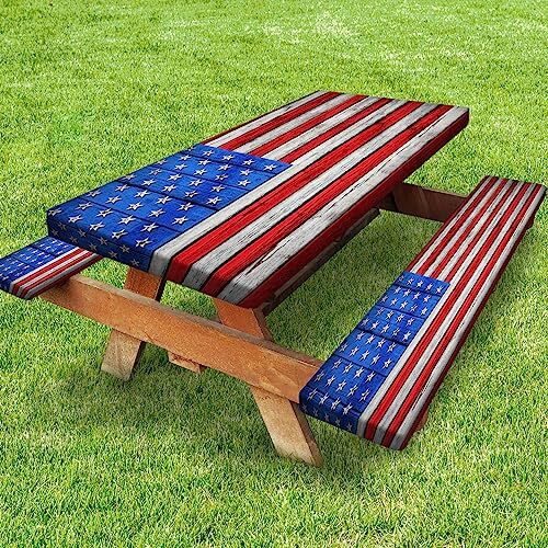USA Rectangular Picnic Table Cover For Food Rectangle Tablecloths Outdoor Set