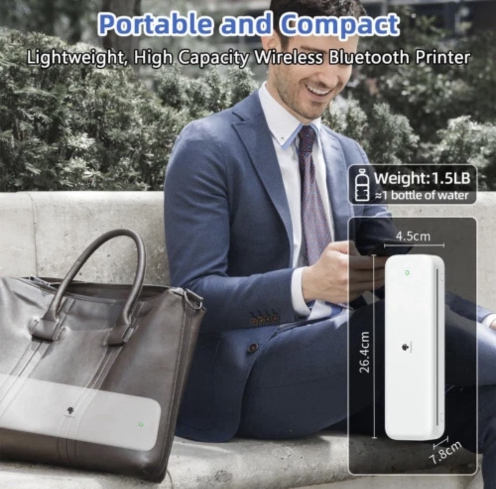 New Phomemo M834 Portable Printer Wireless Bluetooth Thermal Inkless Green